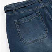 Lyocell Belted Denim Shorts