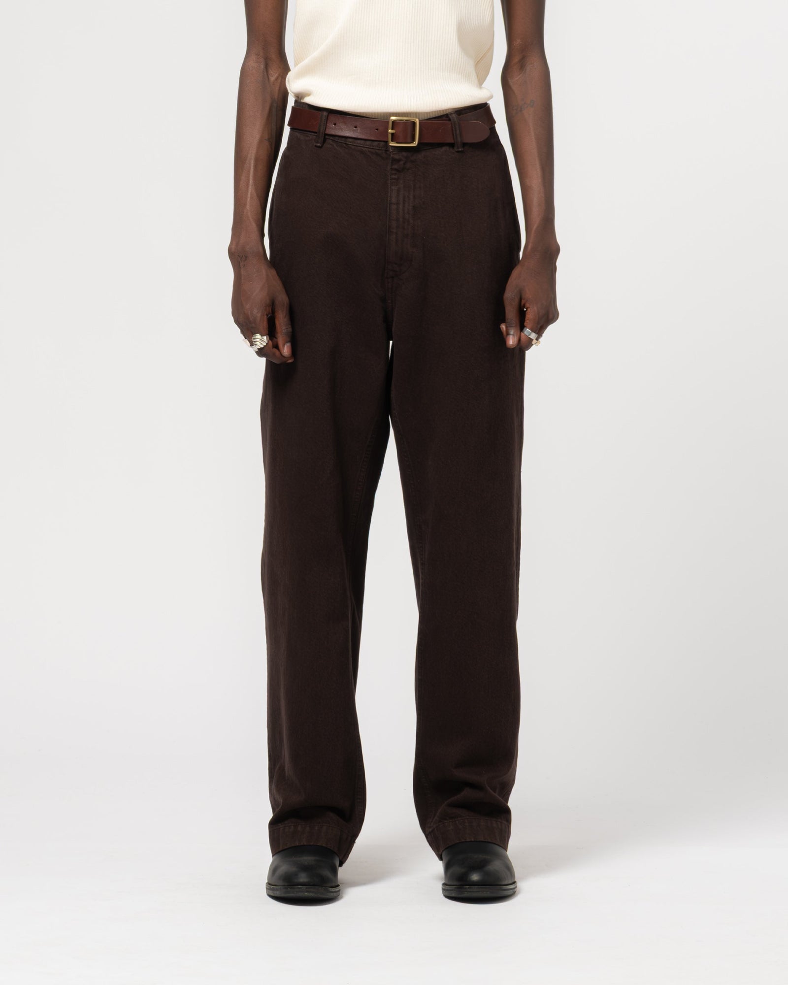 Frisco Chino Color Denim Coffee Brown
