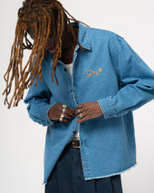 Workshirt Raw Edge Delhi Blue Stone Wash
