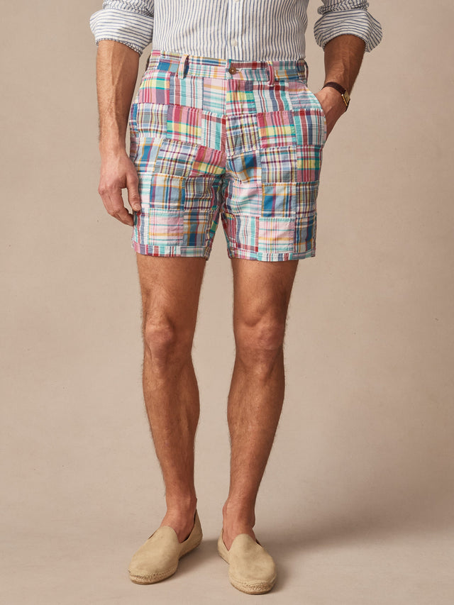 Pink/Red/Blue Patchwork Chatham Shorts | Men's Shorts | J.McLaughlin