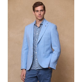 Listowel Irish Linen Blazer | Linen Jacket | Sky Blue Tailored Fit Blazer