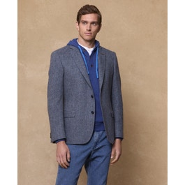 Ennis Donegal Tweed Blazer Blue Herringbone | Magee 1866