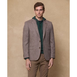 Ennis Tweed Blazer Brown Herringbone | Magee 1866