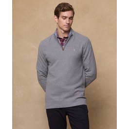 Liam 1/4 Zip Cotton Jumper Classic Fit Grey | Magee 1866