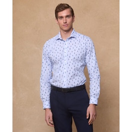 Kippure Liberty Print Shirt | Summer Scene Blue & White