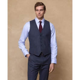 Glyde Donegal Tweed Waistcoat in Blue Salt & Pepper | Tweed Waistcoats | Magee 1866