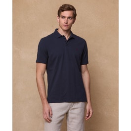 Marfagh Cotton Piqué Polo Shirt - Navy | Magee 1866 Heritage
