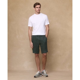 Naran Irish Linen Shorts Bottle Green Classic Fit | Magee 1866