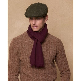 Donegal Tweed Flat Cap in Moss Herringbone | Tweed Flat Caps | Magee 1866
