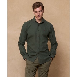 Kippure Brush Cotton Shirt in Forest Green | Men's Shirts |