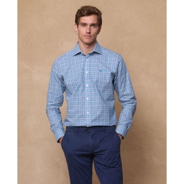 Nephin Cotton Shirt – Blue & Green Check Men’s Shirt