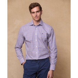 Nephin Cotton Shirt – Purple & Yellow Check Men’s Shirt