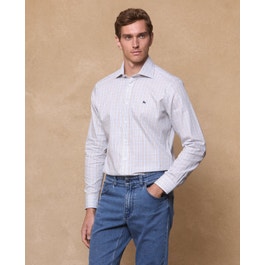 Nephin Cotton Shirt – Blue Tattersall Check Men’s Shirt
