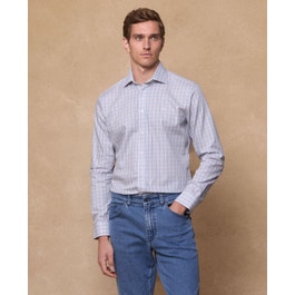 Nephin Cotton Shirt – Pink Tattersall Check Men’s Shirt