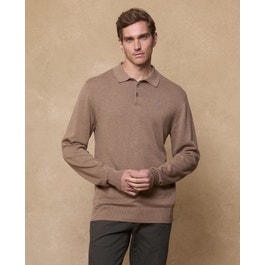 Sebastian Pale Oat Cotton Polo Jumper Classic Fit | Magee 1866