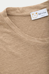 Short Sleeve Linen Crew Neck Tee Hazelnut