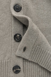 Baby Wool and Sable Knitted Cardigan Tundra
