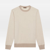 Pull beige en cachemire à col rond