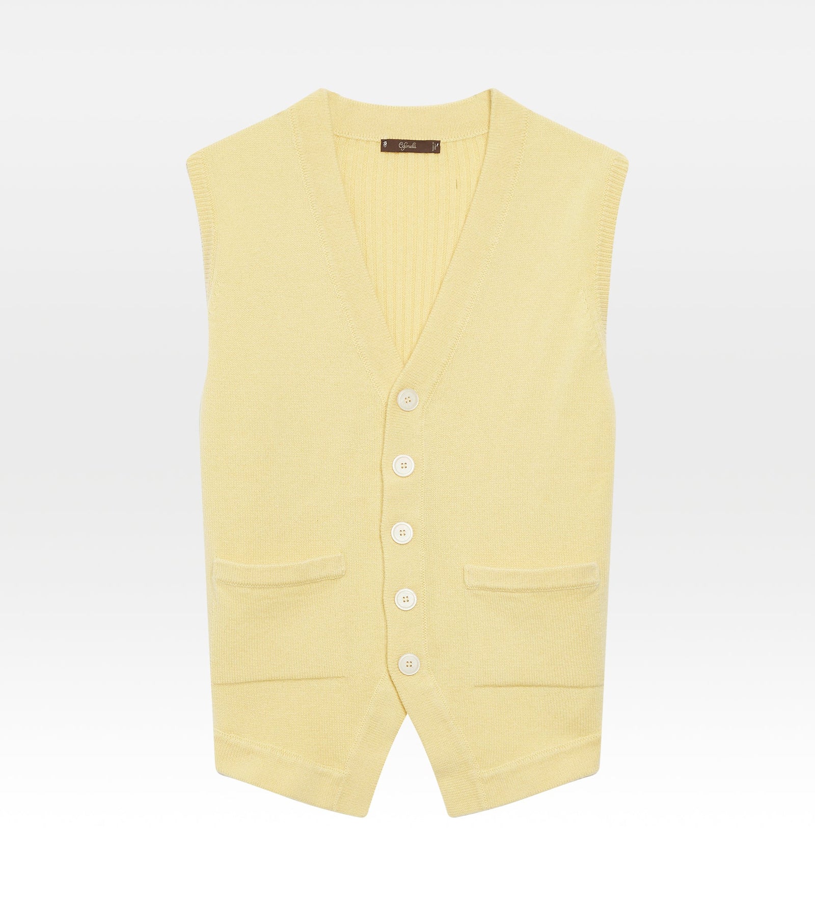 Gilet Sans Manche En Cachemire Jaune
