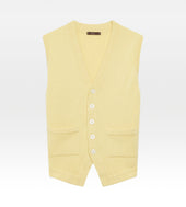 Gilet sans manche en cachemire jaune