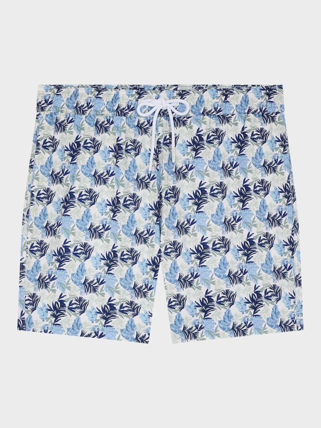 Maillot de bain à motif fleuri bleu chambray