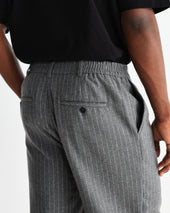 Malham Grey Pinstripe Wool Trousers