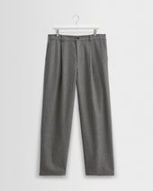 Malham - Charcoal Grey Pinstripe Wool Trousers