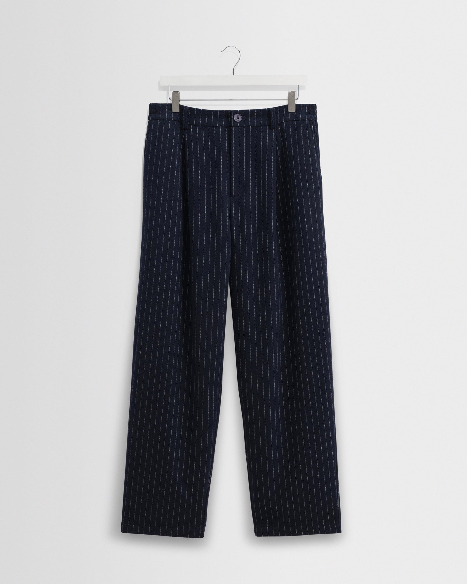 Malham Pinstripe Wool Trousers