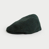 Mallard Green Herringbone Wool Flat Cap
