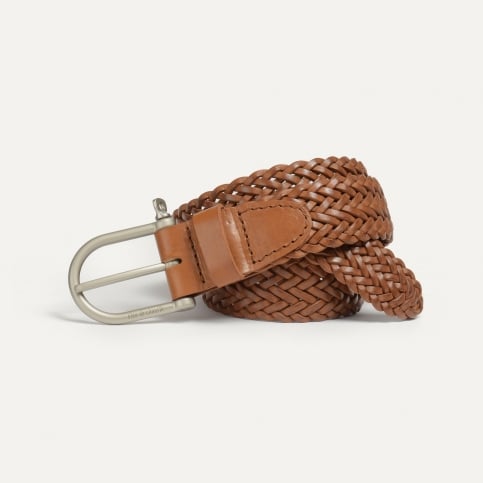 Manille Belt Braided Leather Expresso