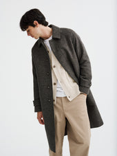 Manteau Balmacaan En Laine M Lang E Marron