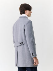 Manteau En Laine M Lang E Grise Parementure Amovible