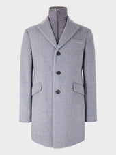 Manteau En Laine M Lang E Grise Parementure Amovible
