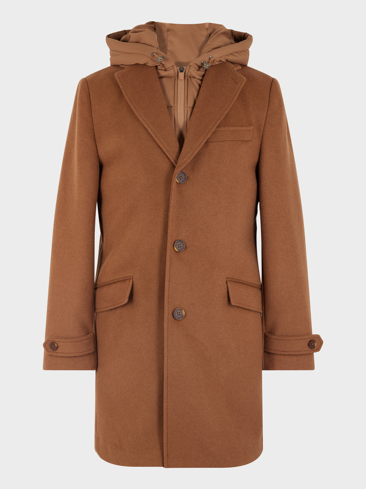 Manteau En Laine M Lang E Marron Capuche Amovible