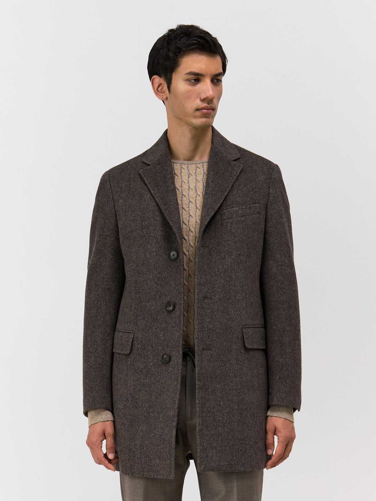 Manteau En Laine M Lang E Marron