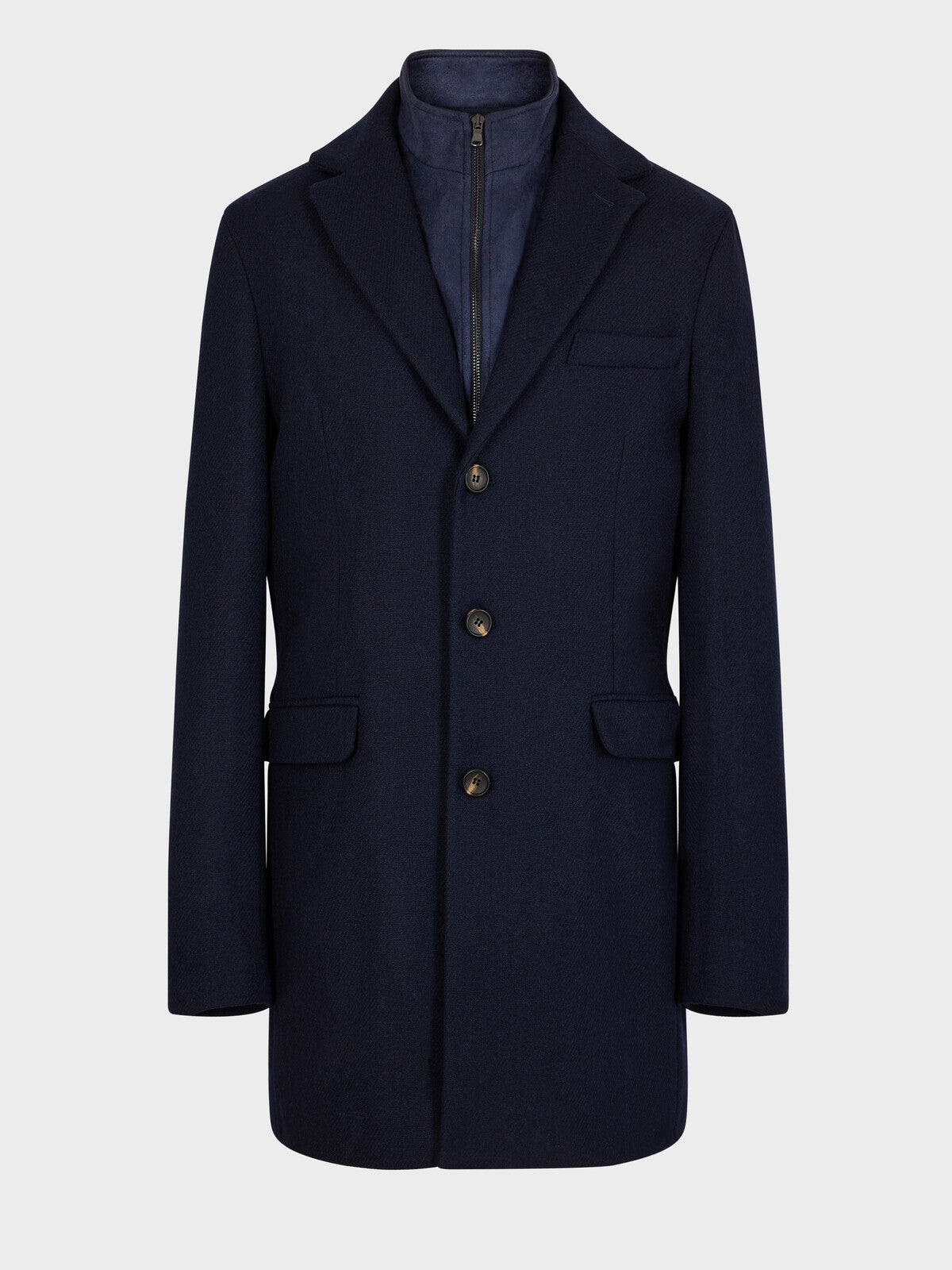 Manteau En Laine M Lang E Bleu Marine Parementure Amovible