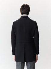 Manteau En Laine Et Coton Noirs Parementure Amovible