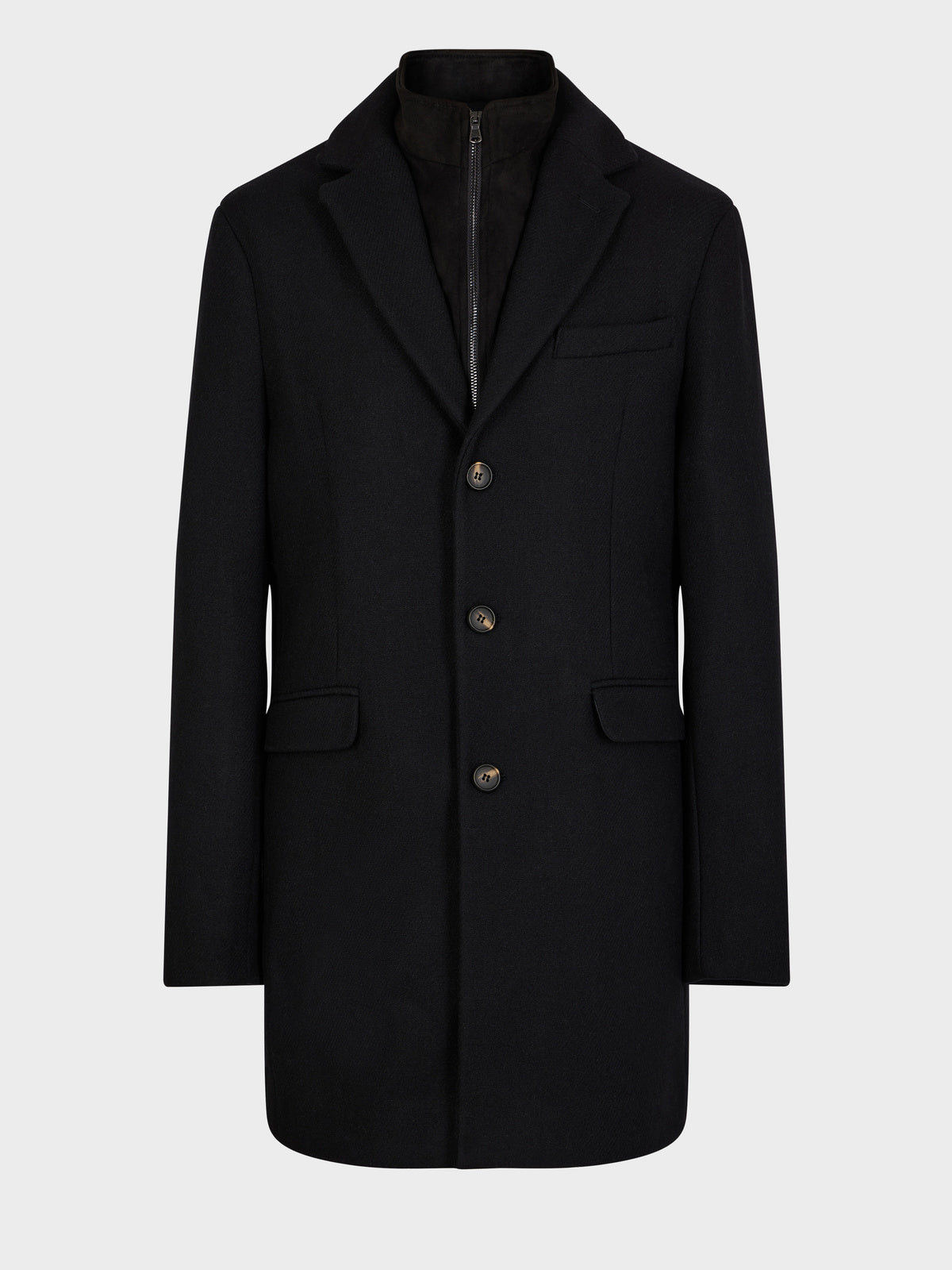 Manteau En Laine M Lang E Noir Parementure Amovible