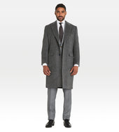Manteau En Alpaga Laine Gris