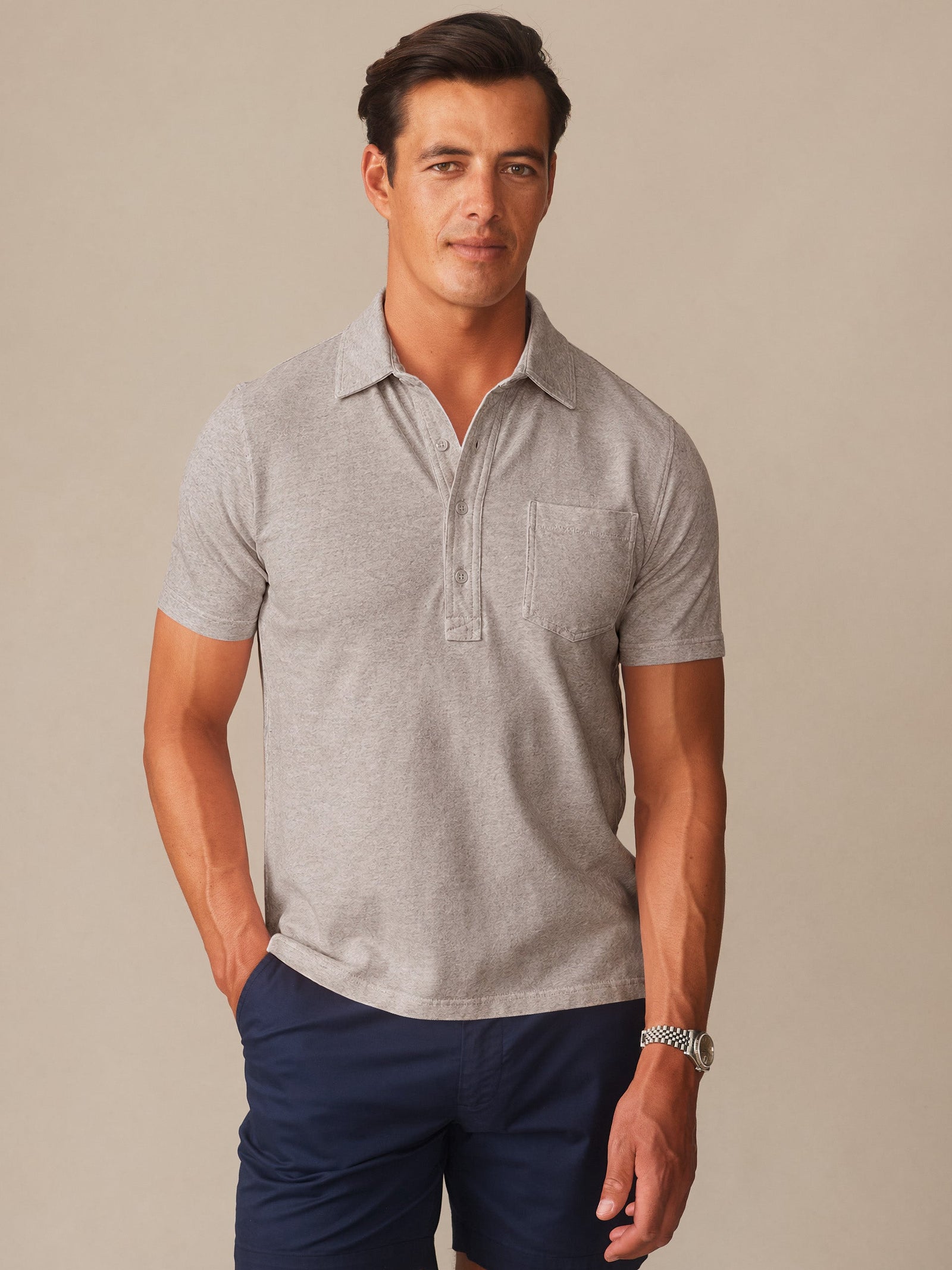 H Grey Solid Mantle Polo Men S Knits U0026 Polos J Mclaughlin