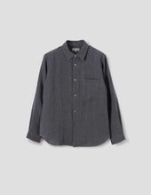 Basic Shirt Yarn Dye Linen Shirting Asphalt