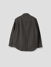 Mhl Basic Shirt Bold Stripe Cotton Off Black