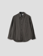 Mhl Basic Shirt Bold Stripe Cotton Off Black