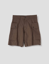 Mhl Cargo Pocket Shorts Cotton Nylon Poplin Earth
