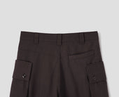Mhl Cargo Pocket Trousers Irregular Cotton Drill Mahogany