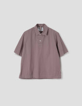 Mhl Offset Placket Polo Washed Cotton Poplin Mineral Pink