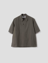 Mhl Offset Placket Polo Washed Cotton Poplin Mole