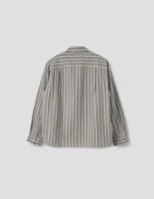 Mhl Overall Shirt Pyjama Stripe Cotton Off White Grey Zest