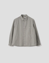 Mhl Overall Shirt Pyjama Stripe Cotton Off White Grey Zest
