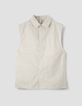 Mhl Sleeveless Overshirt Irregular Cotton Drill Chalk